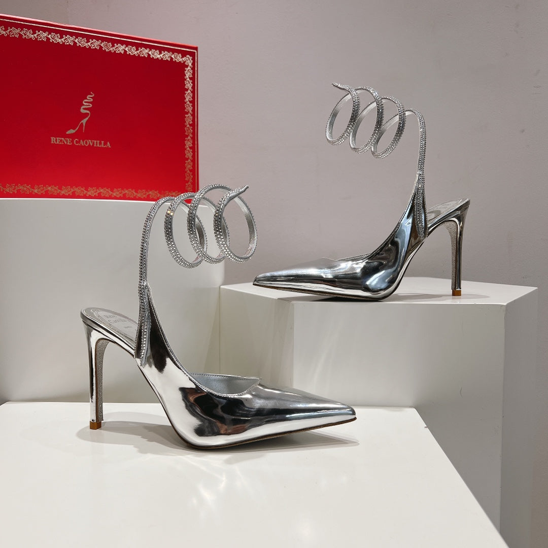 Cleo Slingback-Pumps mit Schlangenmuster