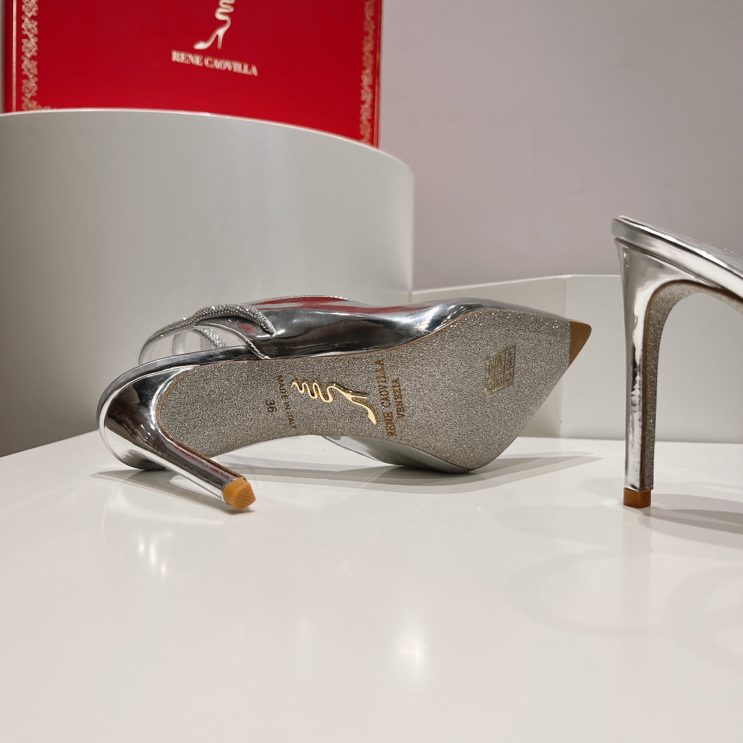 Cleo Slingback-Pumps mit Schlangenmuster
