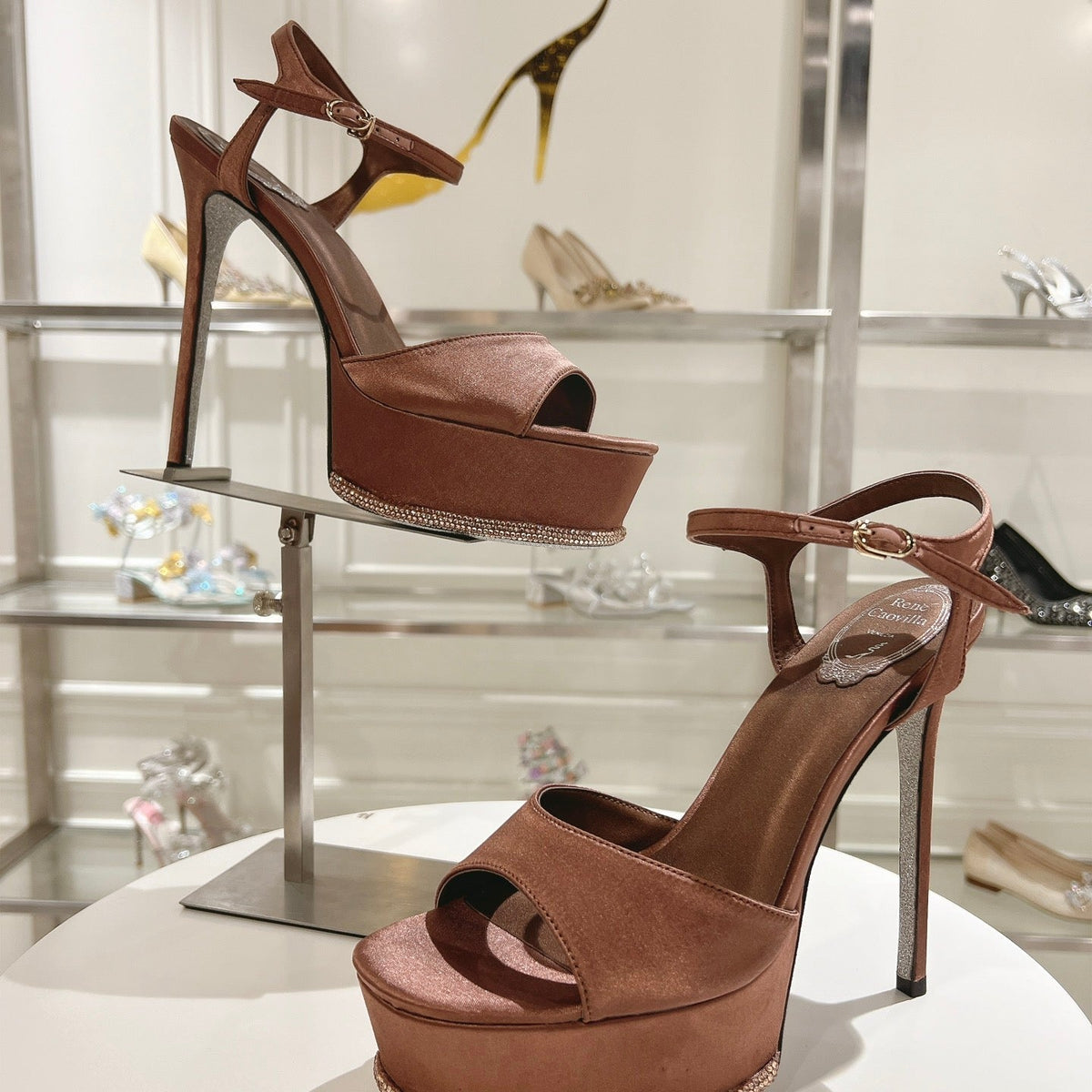 Plateau-Stilettosandalen