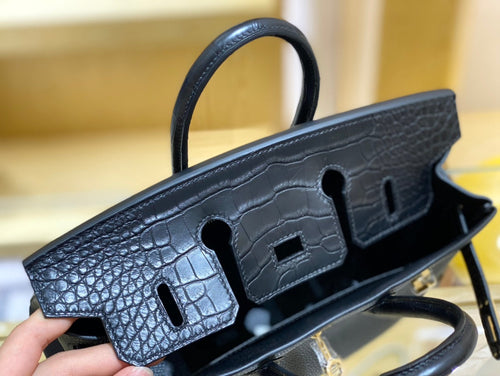 25er Tasche aus mattem Alligator- und Togoleder