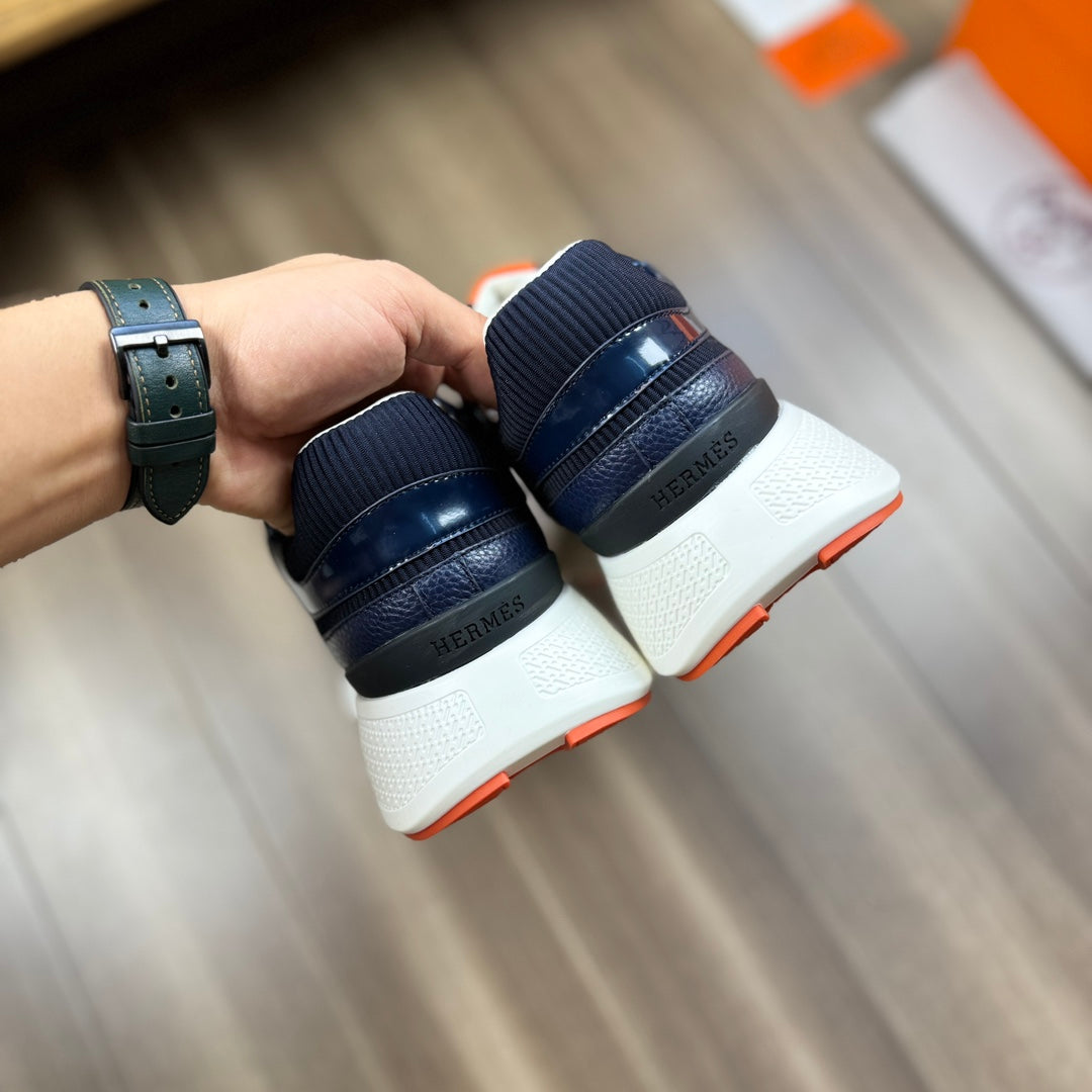 Gestreifte Ledersneaker H