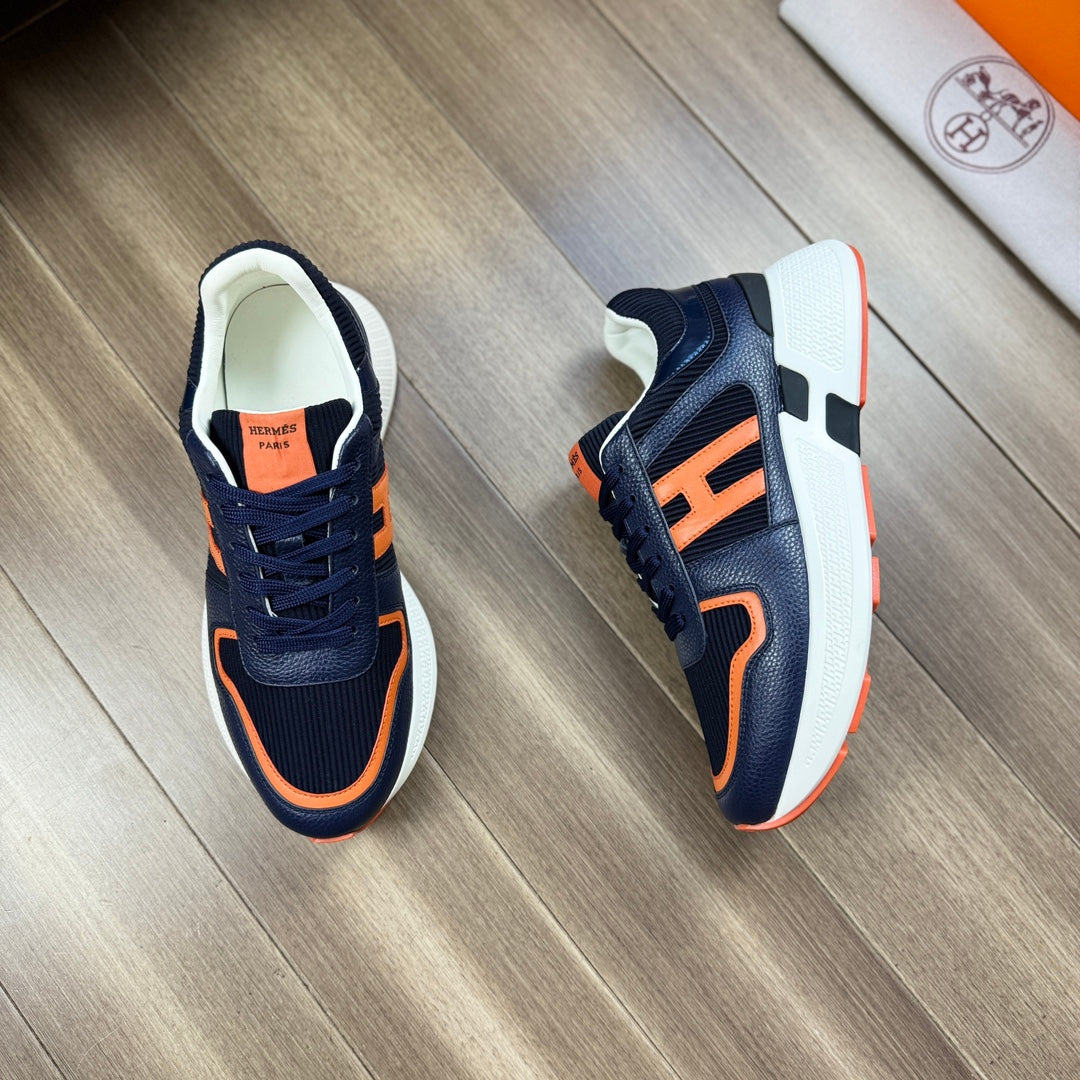 Gestreifte Ledersneaker H