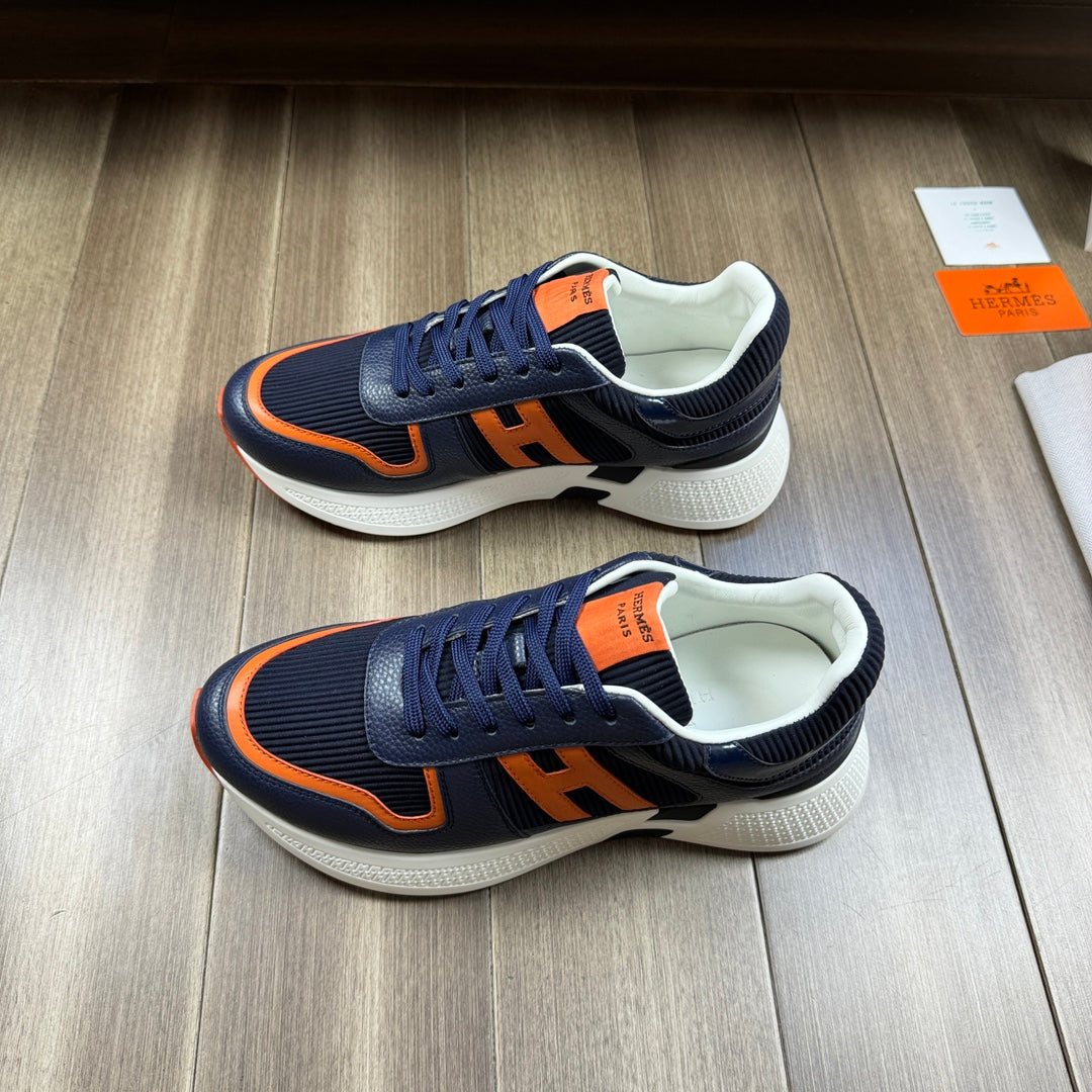 Gestreifte Ledersneaker H