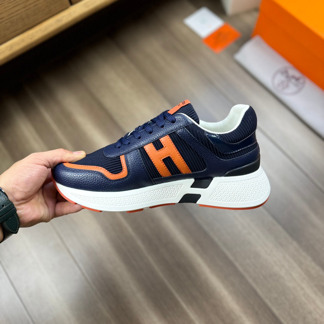 Gestreifte Ledersneaker H