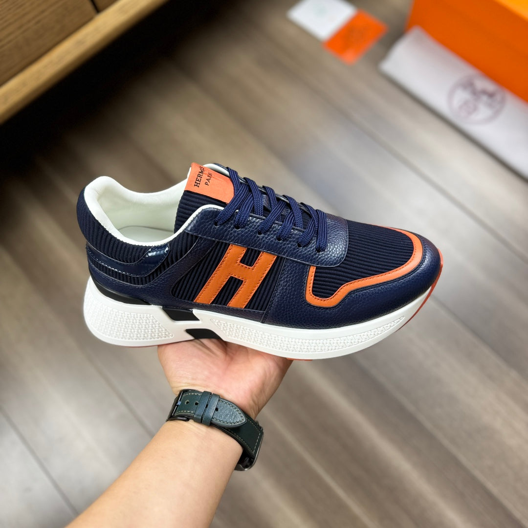 Gestreifte Ledersneaker H