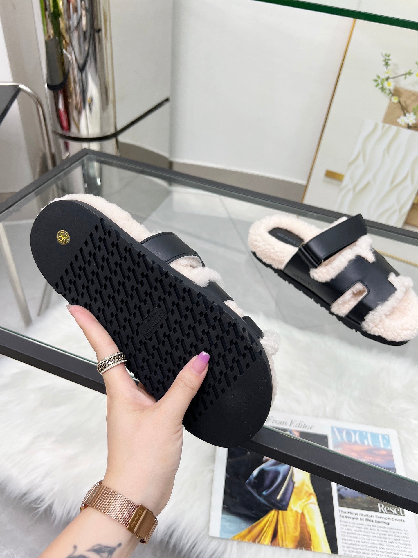 Soft wool slippers
