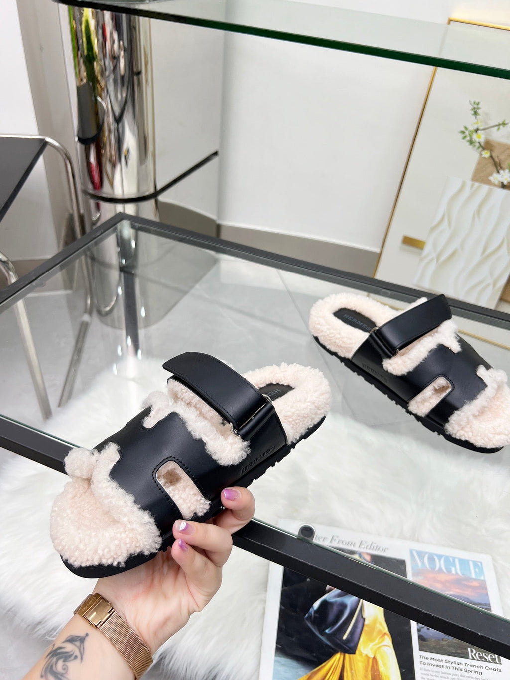 Soft wool slippers