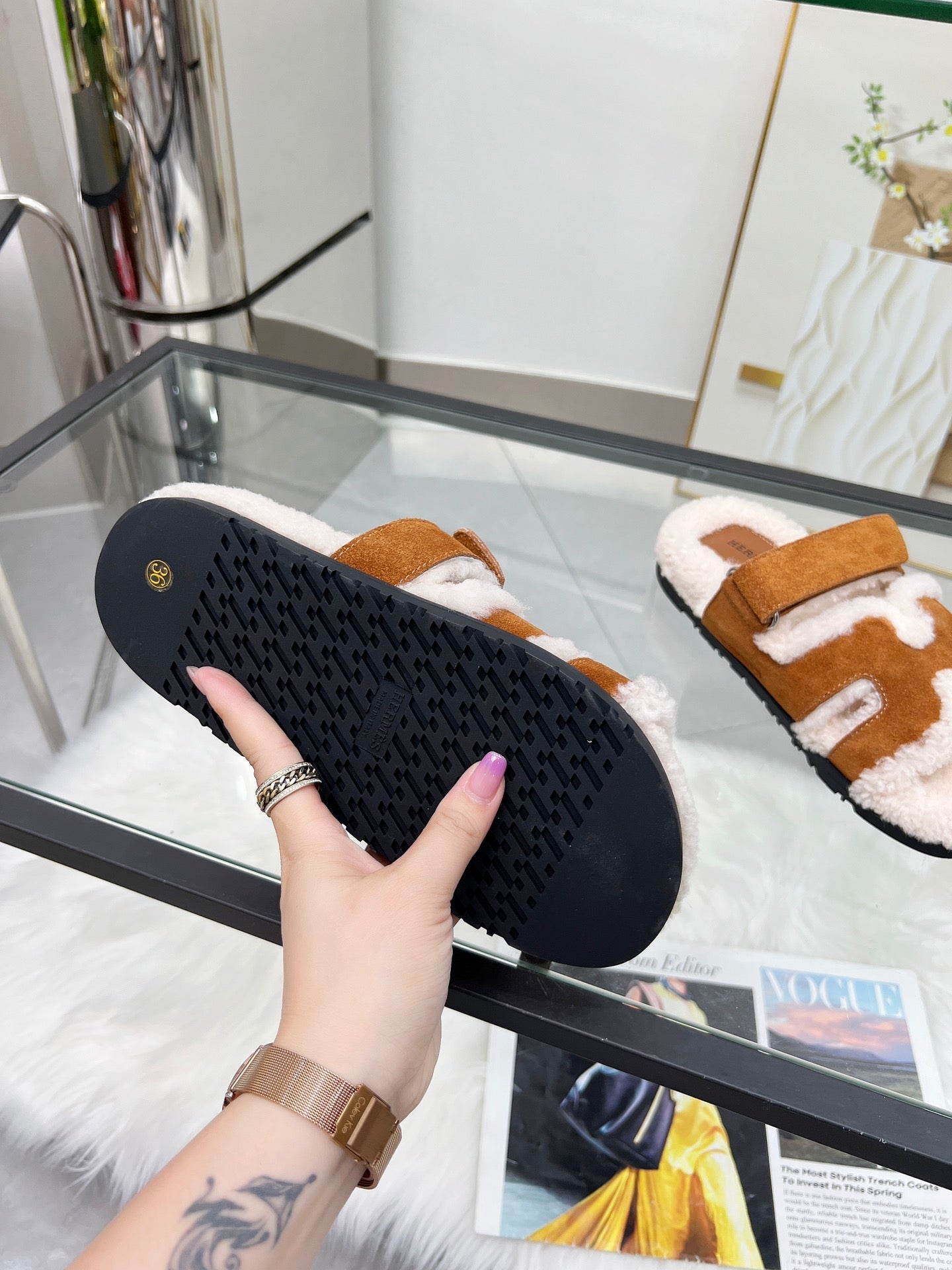 Soft wool slippers