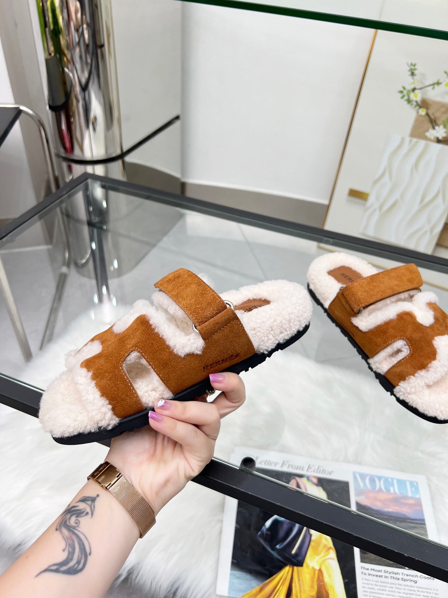 Soft wool slippers
