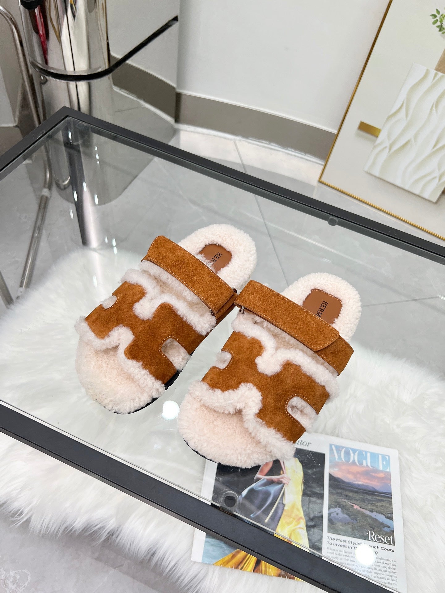 Soft wool slippers