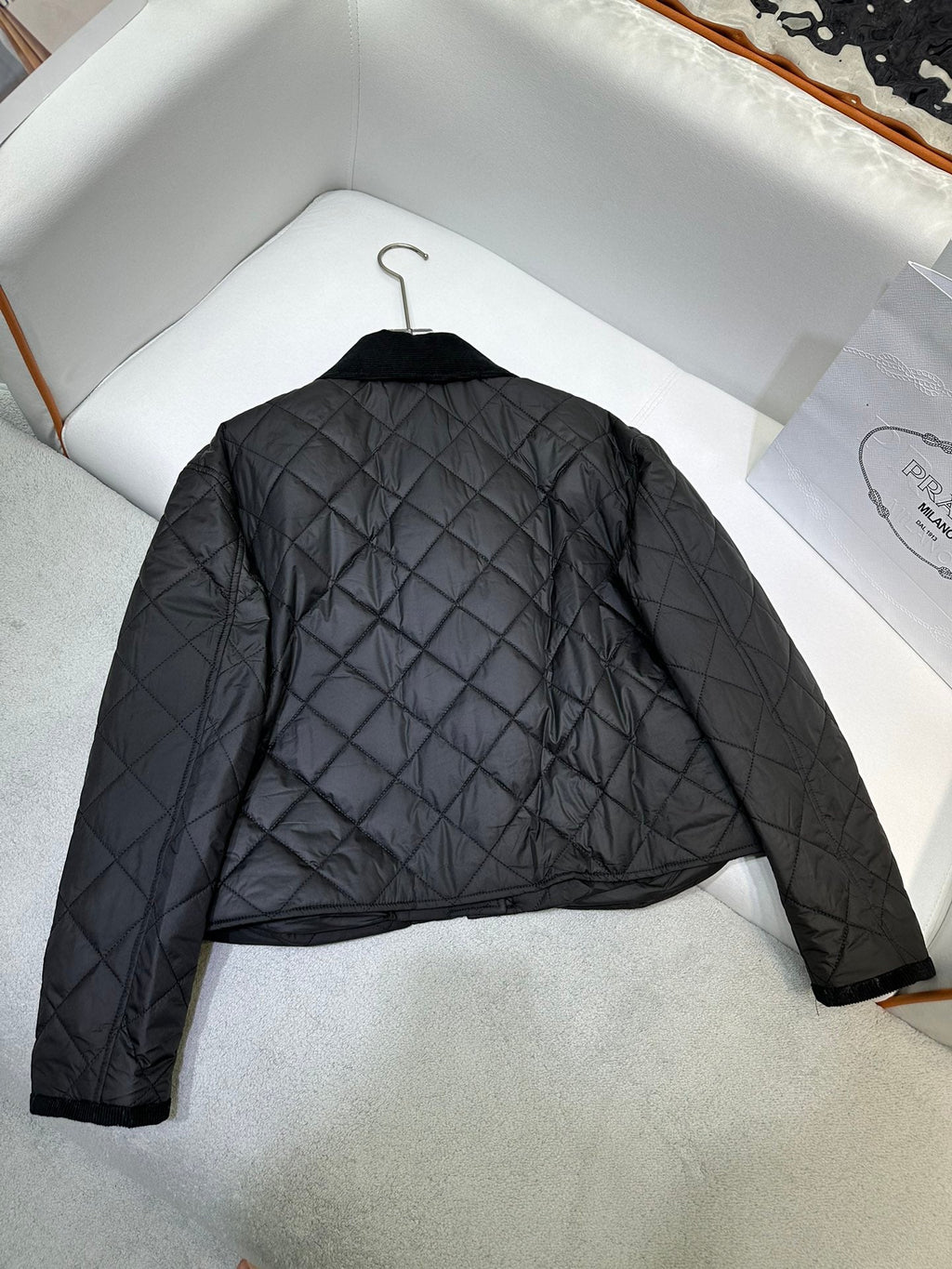 Baumwolljacke mit Samtkragen