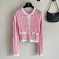 Kontrastierende Strickjacke