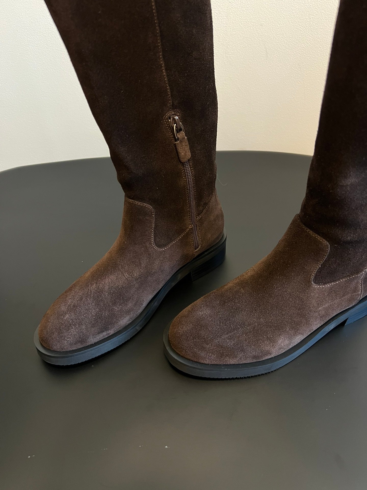 Botas altas de piel para mujer con hebilla