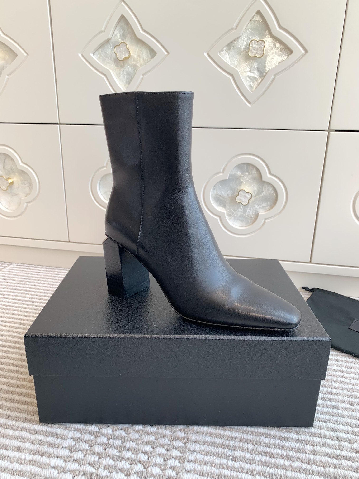 Botines de tobillo de punta cuadrada para mujer