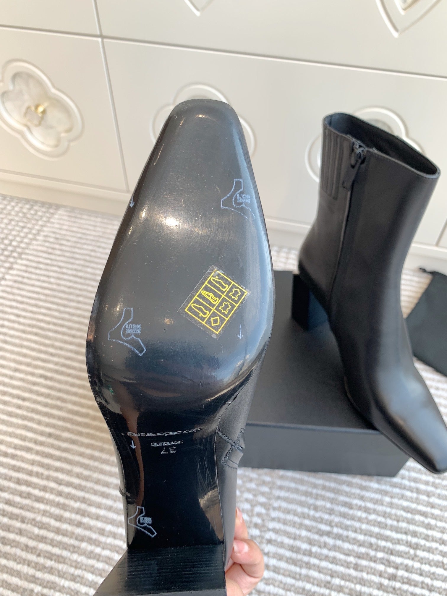 Botines de tobillo de punta cuadrada para mujer