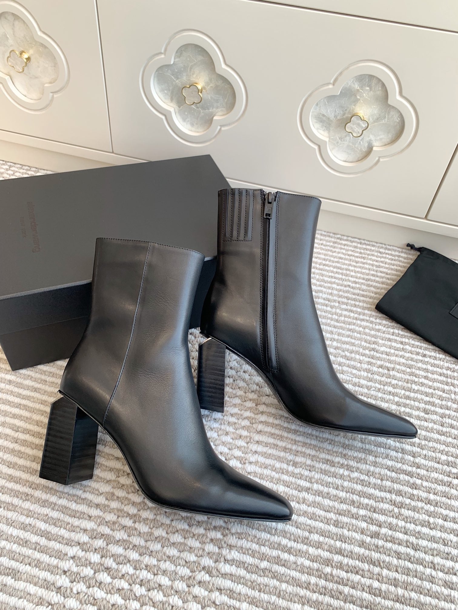 Botines de tobillo de punta cuadrada para mujer