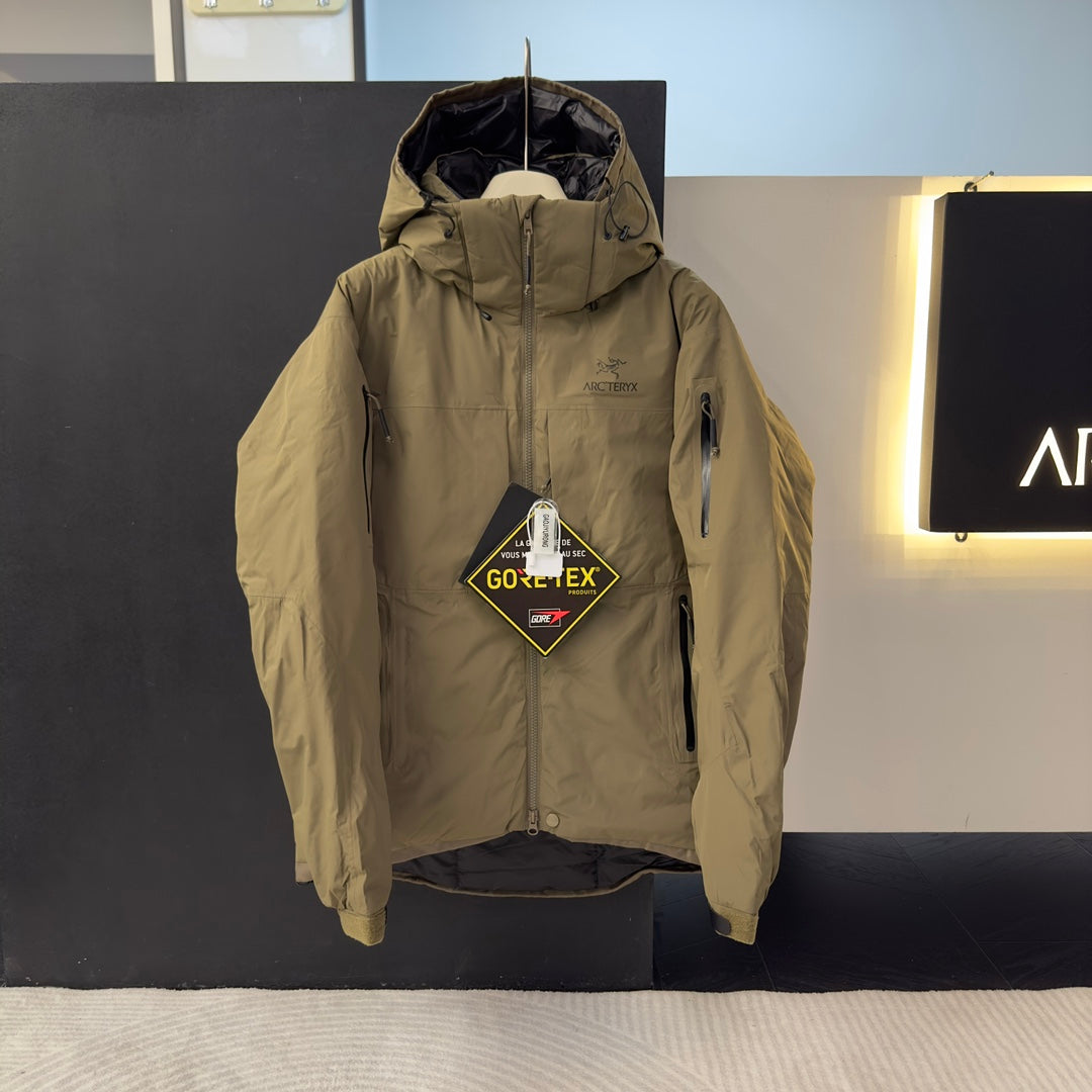 Military down hooded jacket