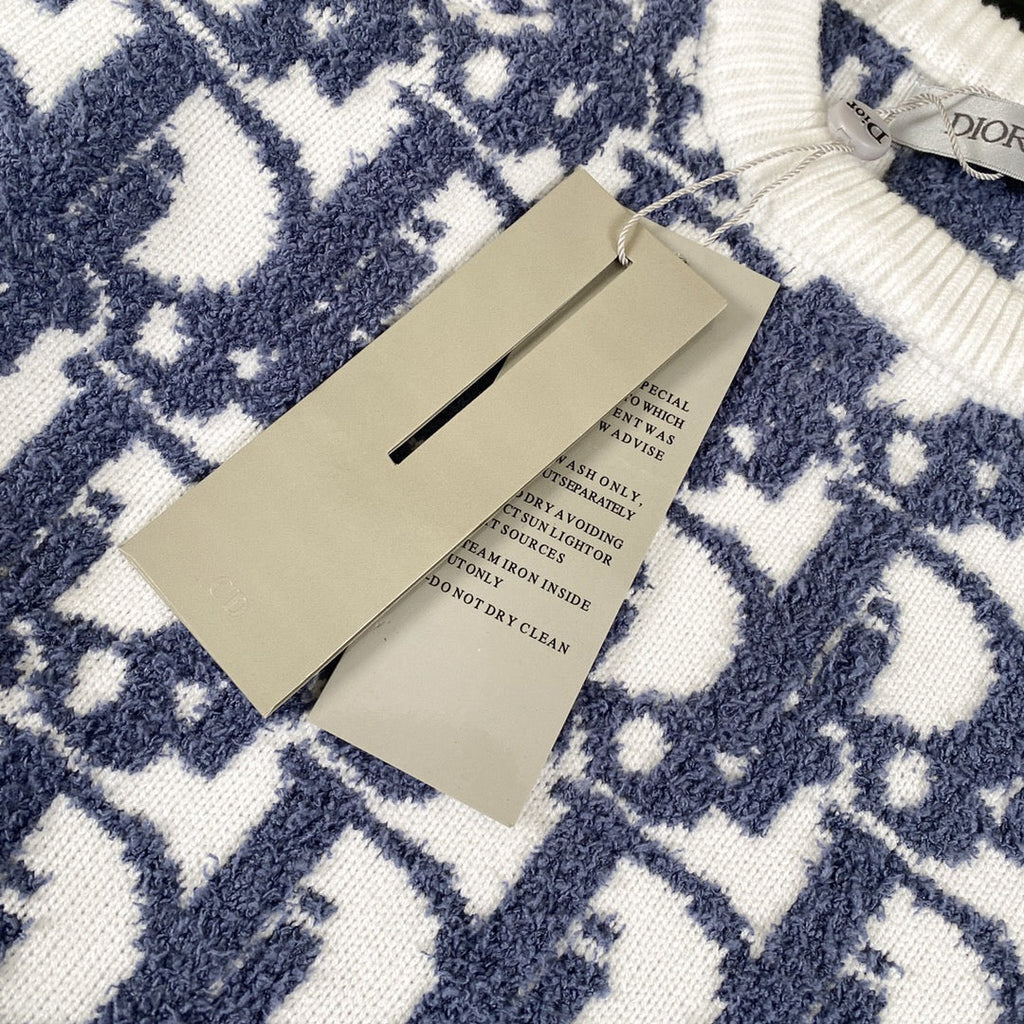 Cashmere jacquard long-sleeve sweater