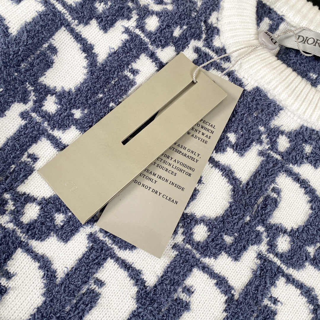 Cashmere jacquard long-sleeve sweater