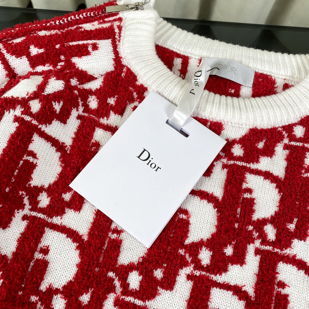 Cashmere jacquard long-sleeve sweater
