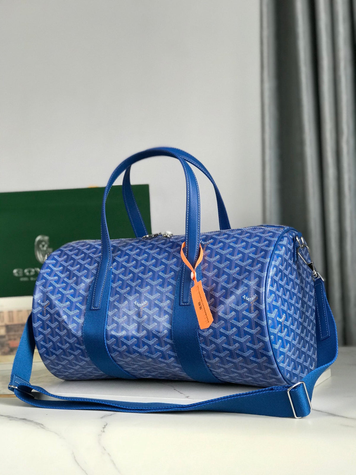 Sportreisetasche Zylinderform – Blau (40 cm)