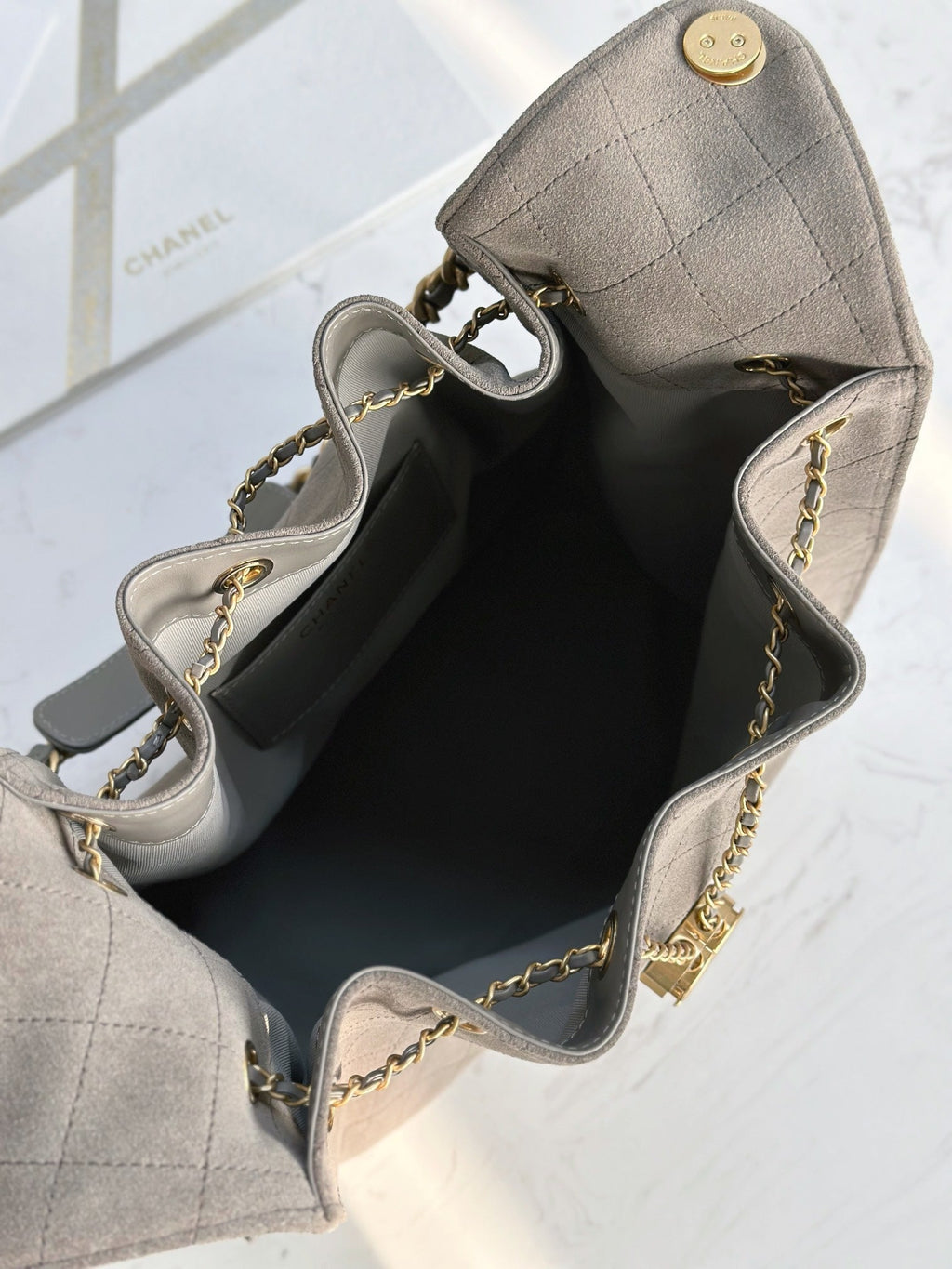 Bolso hobo cubo de ante glaseado – 2 tamaños