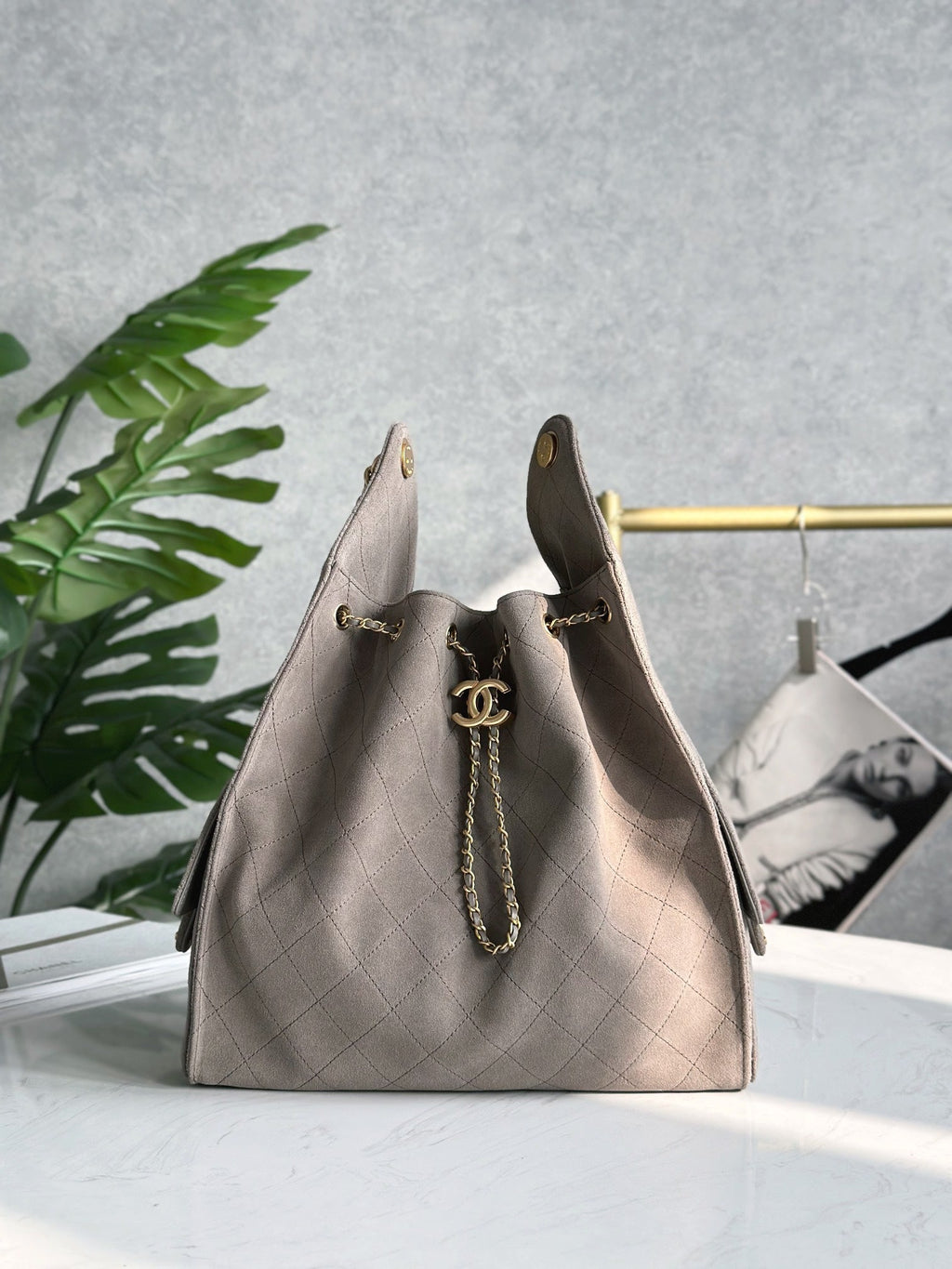 Bolso hobo cubo de ante glaseado – 2 tamaños
