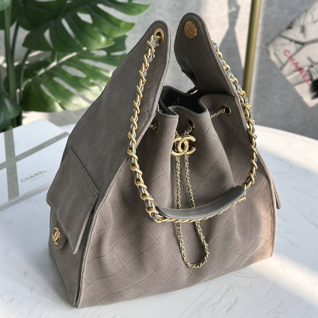 Bolso hobo cubo de ante glaseado – 2 tamaños