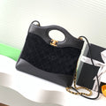 Classic nubuck sheepskin shoulder bag – 22 cm