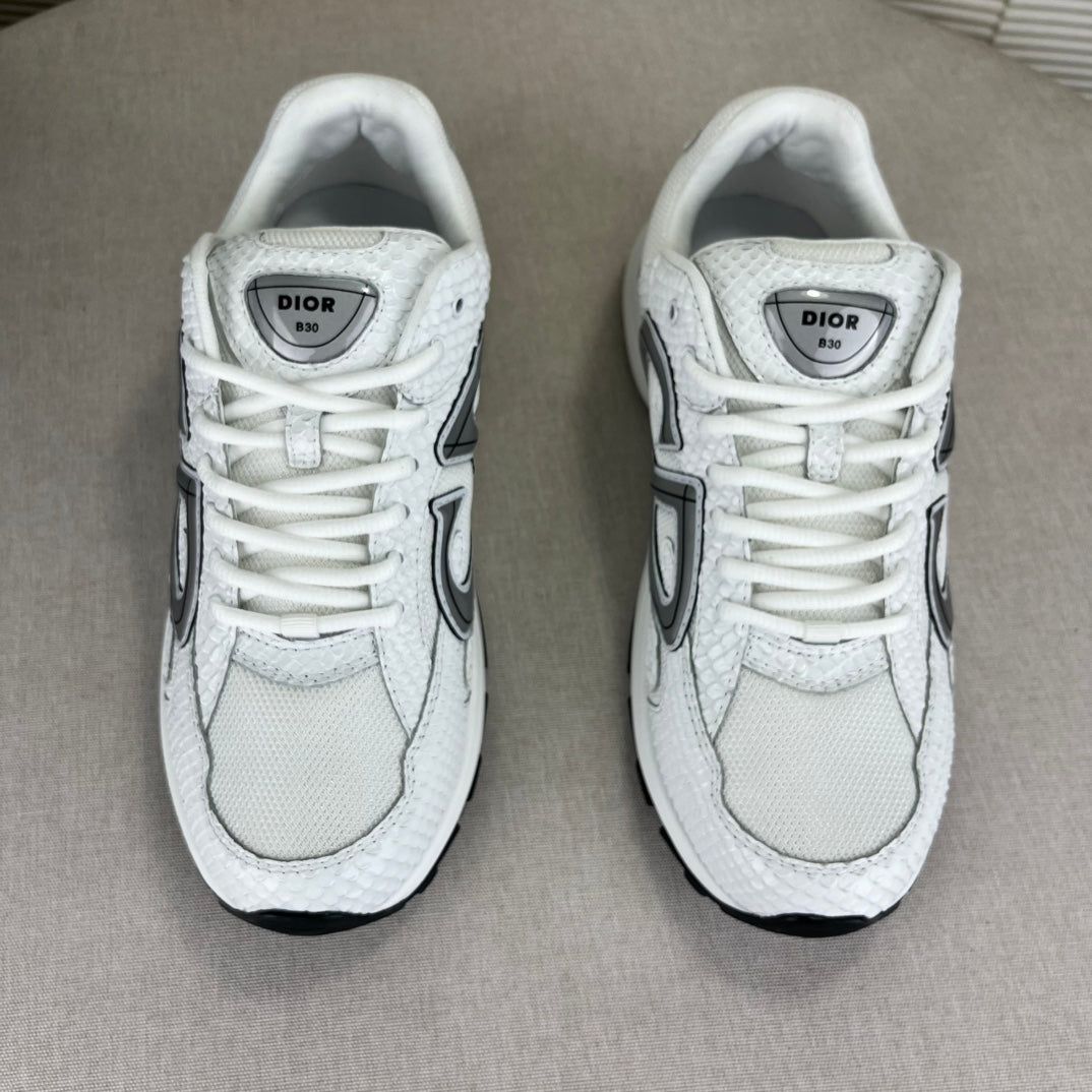 B30 Inspired Trainers – White Snake Skin