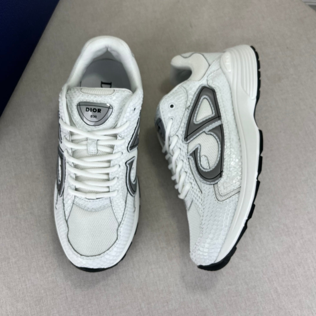 B30 Inspired Trainers – White Snake Skin