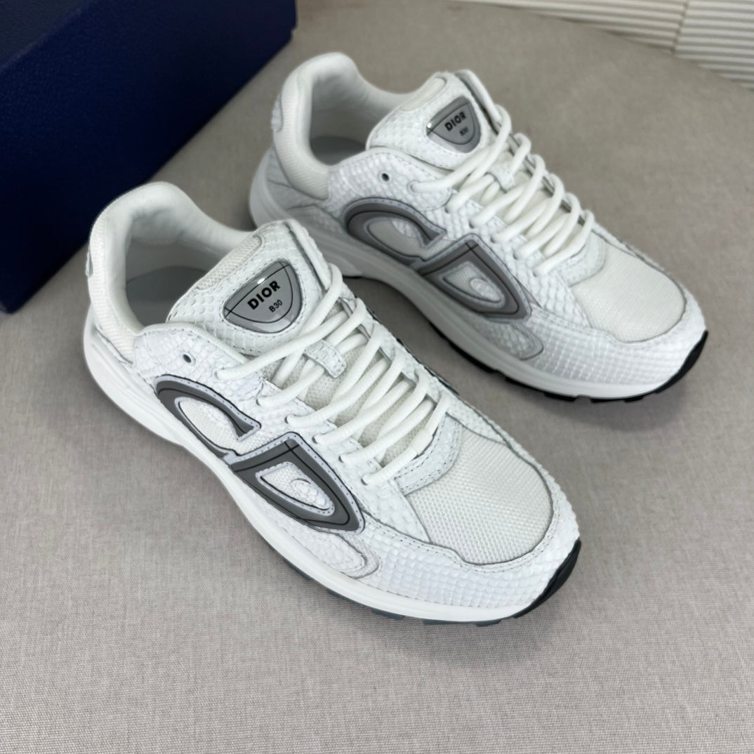 B30 Inspired Trainers – White Snake Skin