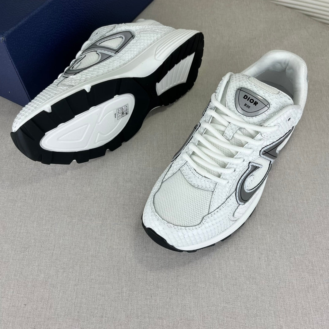 B30 Inspired Trainers – White Snake Skin