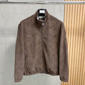 Italienische Wildlederjacke mit Stehkragen