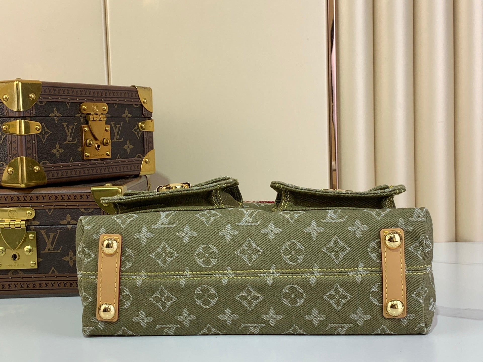 Bolso bandolera vintage de mezclilla verde