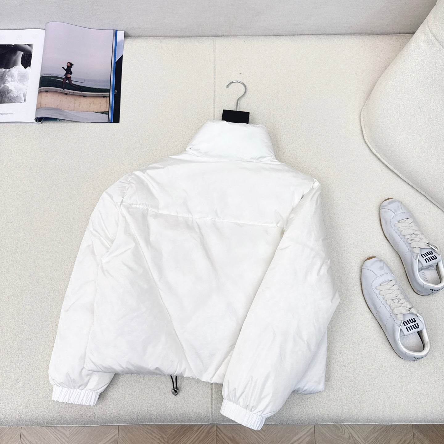 Chaqueta de plumón de ganso blanco