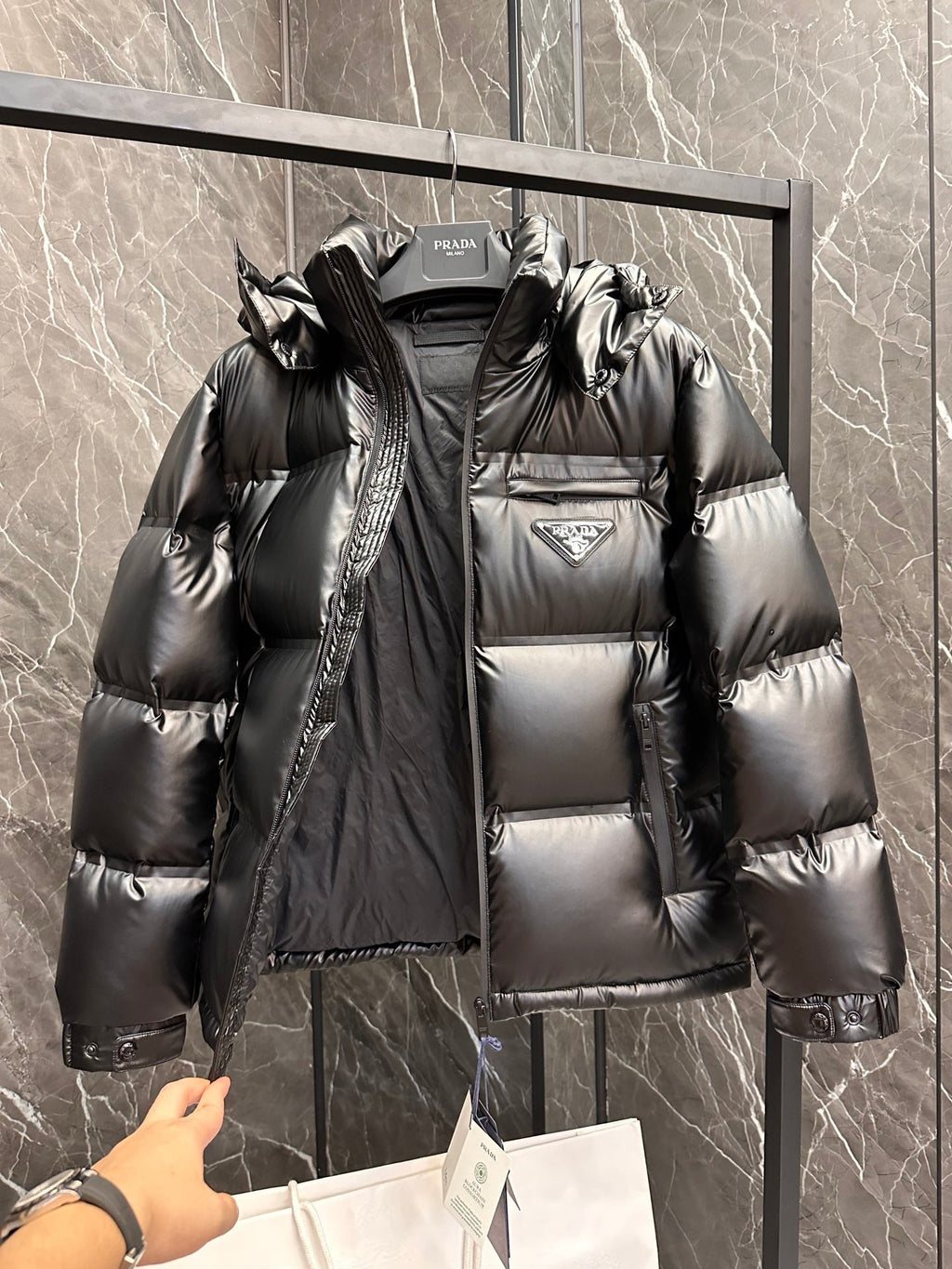 Premium laminierte Daunenjacke