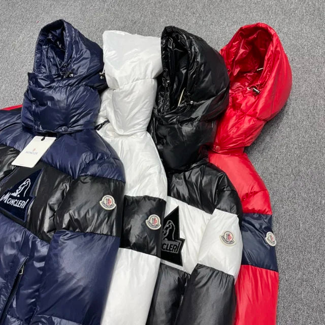 Chaqueta de plumas color block