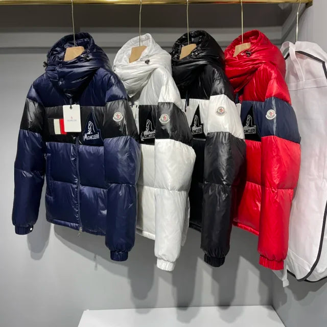 Chaqueta de plumas color block