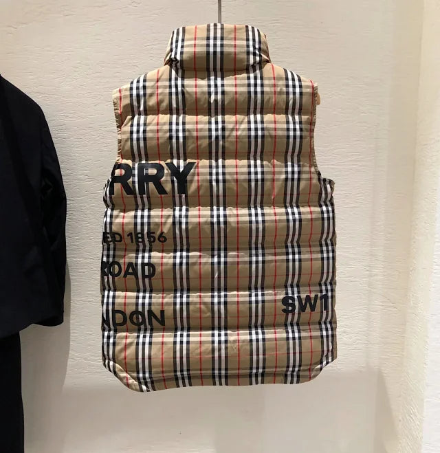 Padded checked gilet