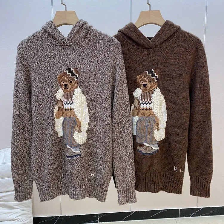 Brown Casual Bear Hoodie