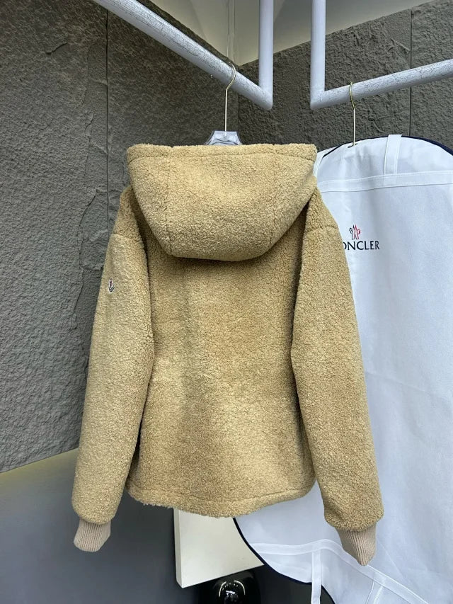 Teddy-Fleece-Kapuzenjacke mit Reißverschluss
