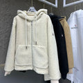 Teddy-Fleece-Kapuzenjacke mit Reißverschluss
