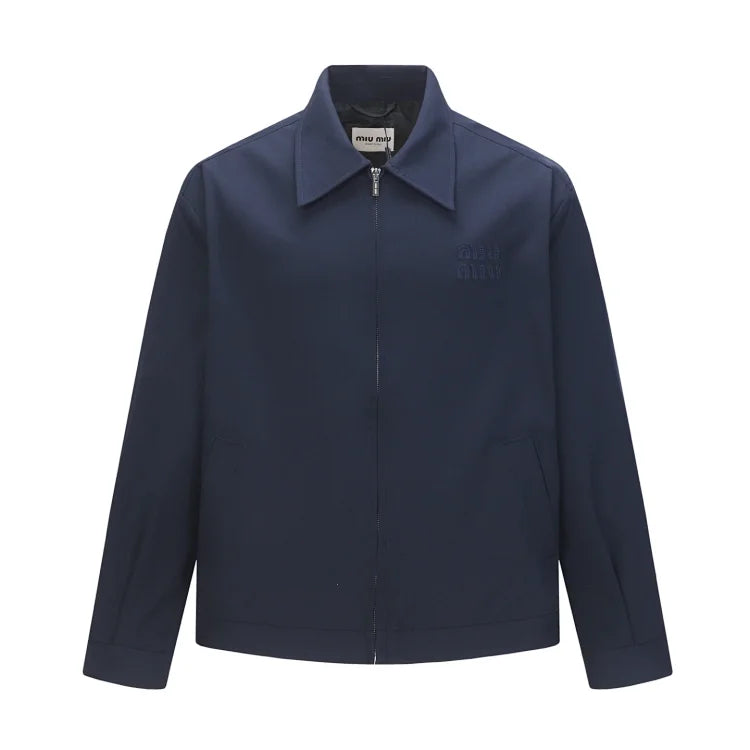 Marineblaue Jacke mit Reißverschluss