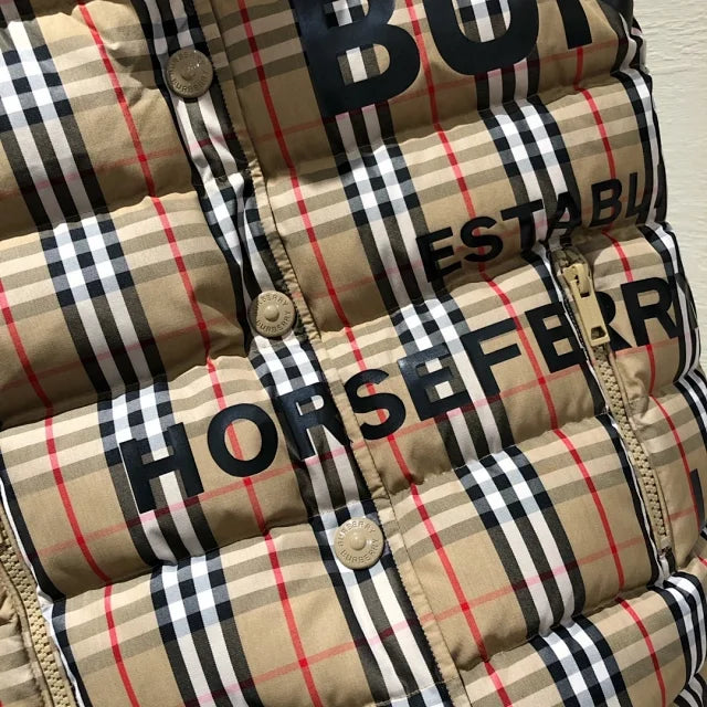 Padded checked gilet