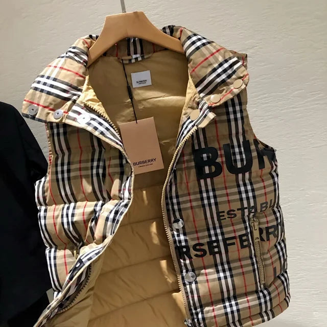 Padded checked gilet