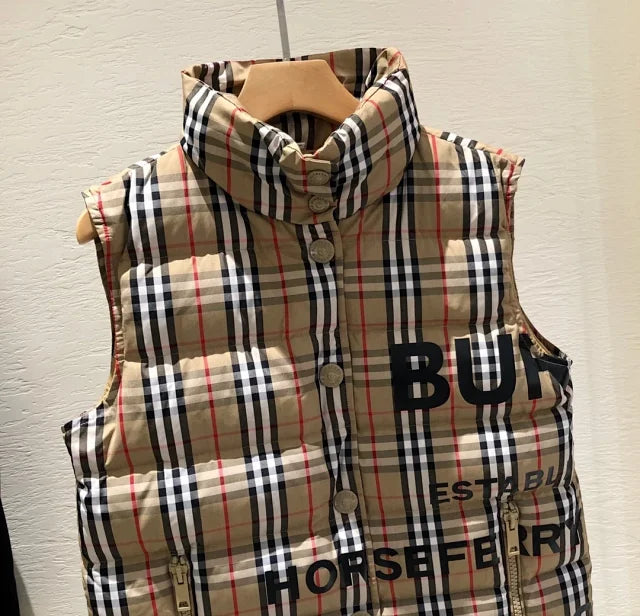 Padded checked gilet
