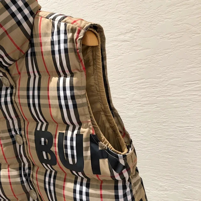 Padded checked gilet