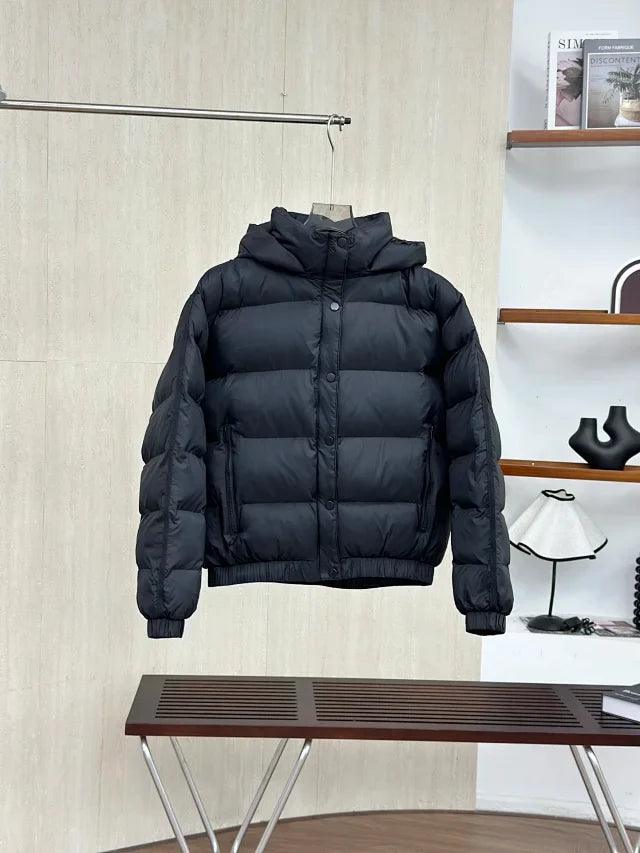 Down jacket with stripe detail