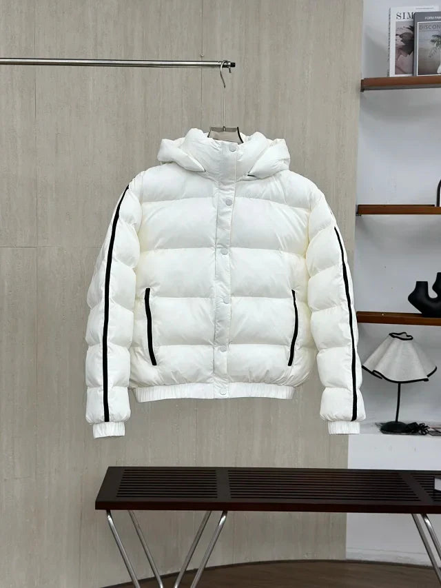 Down jacket with stripe detail